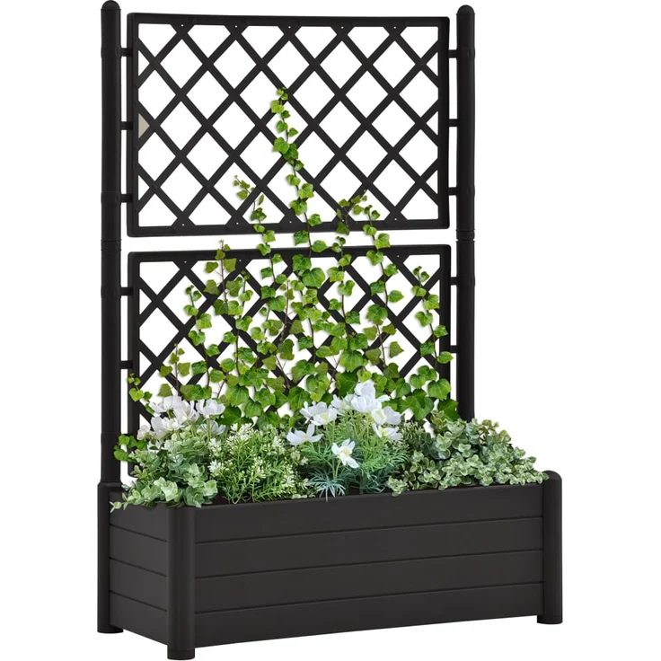 vidaXL Pflanzkübel mit Spalier 100x43x142 cm PP Anthrazit – Bild 1