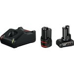 Bosch Professional 12V System Akku Starterset (GBA 2.0 Ah Akku GBA 4.0 Ah Akku Ladegerät GAL 12V-40, im Karton)