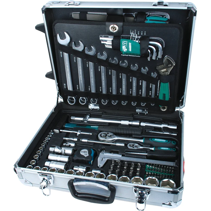 Brüder Mannesmann M29077 Alu-Werkzeugtrolley bestückt, 159-tlg – Bild 1