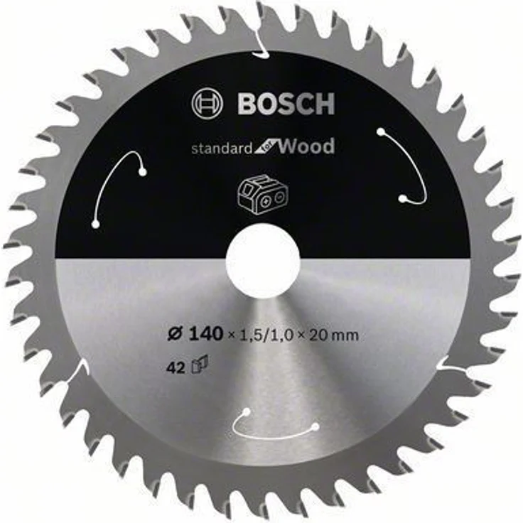 Bosch Professional Kreissägeblatt Standard for Wood (Holz, 140 x 20 x 1,5 mm, 42 Zähne, Zubehör Akku Kreissäge) – Bild 1