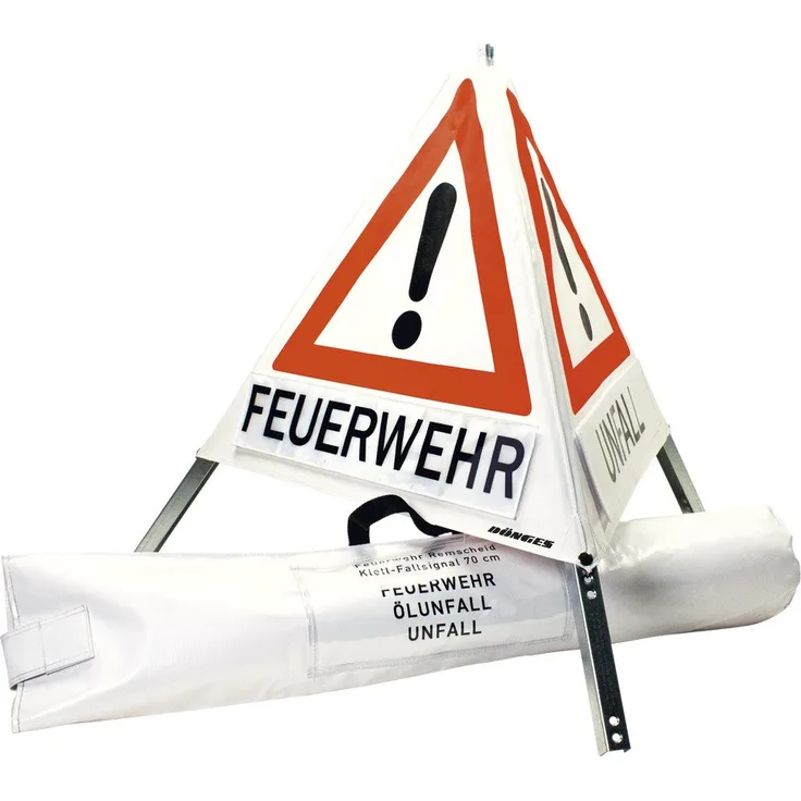 Dönges Faltsignal, 900 mm, Tagesleuchtfarbe, Feuerwehr, Unfall, Ã–lunfall