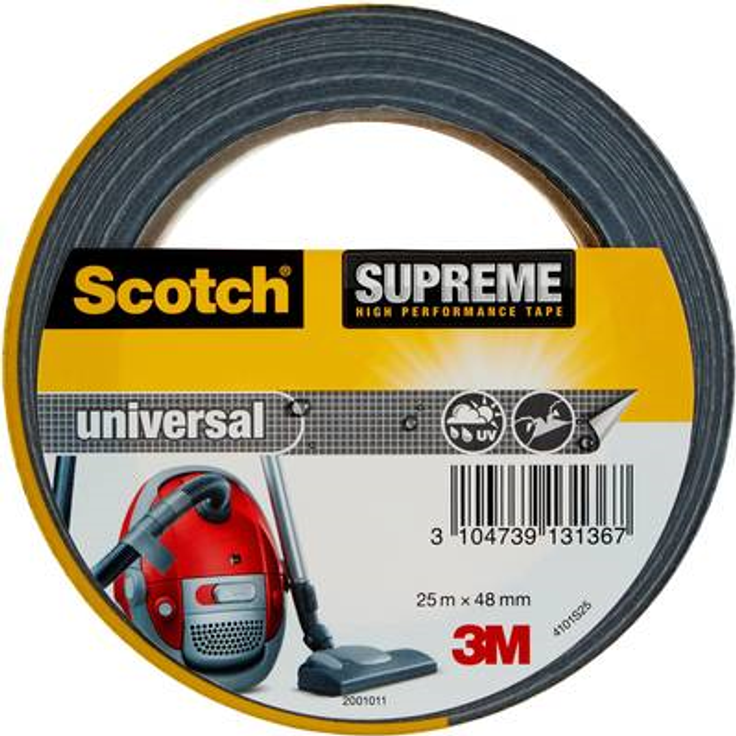 Scotch 4101S25 Gewebeband universal Supreme, extra stark klebend, 48 mm x 25 m, grau