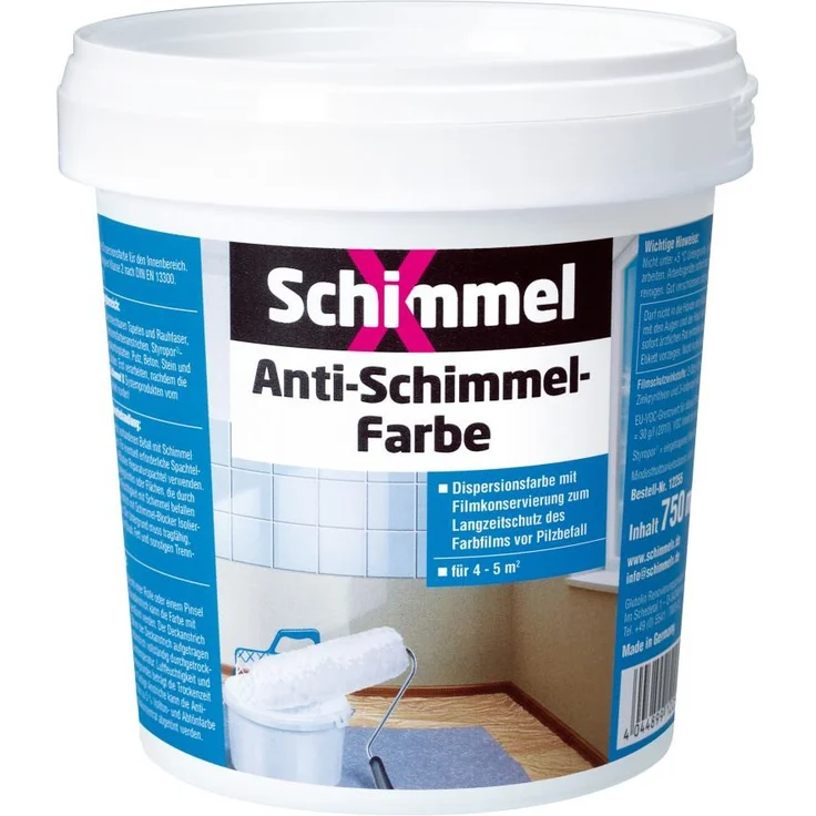 Schimmel X Anti-Schimmel-Farbe 750 ml, weiß – Bild 1