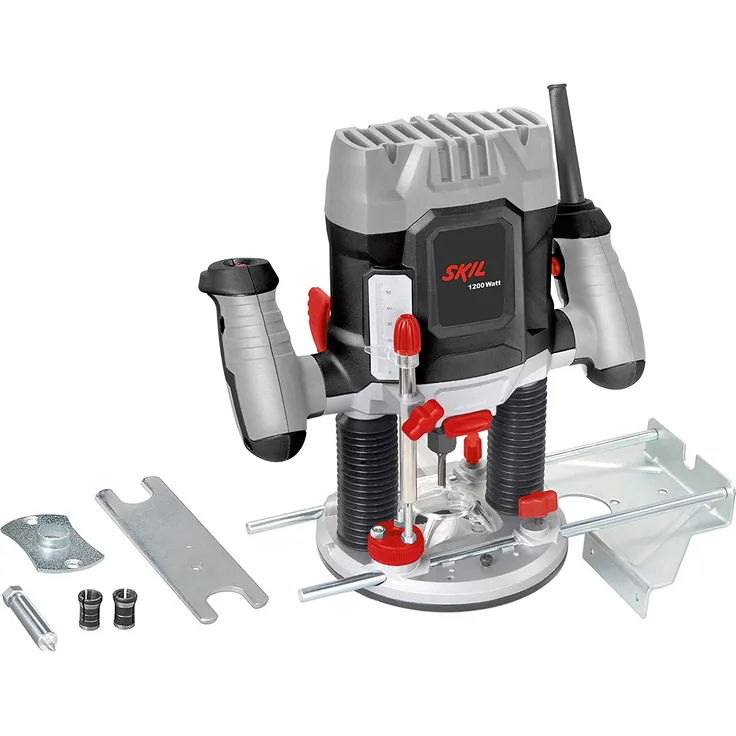 Skil Oberfräse 1841 AA (mit Gasgebeschalter und Tiefeneinstellung, optimale Kontrolle, 1200 W) F0151841AA