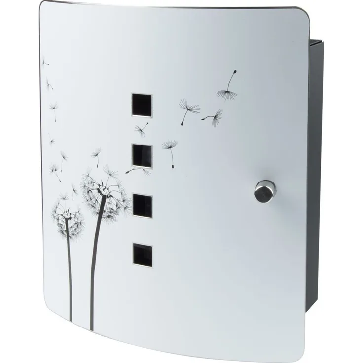 BURG-WÄCHTER 38950 6204-10 Ni Pusteblume Motivschlüsselbox, Schwarz-Edelstahl