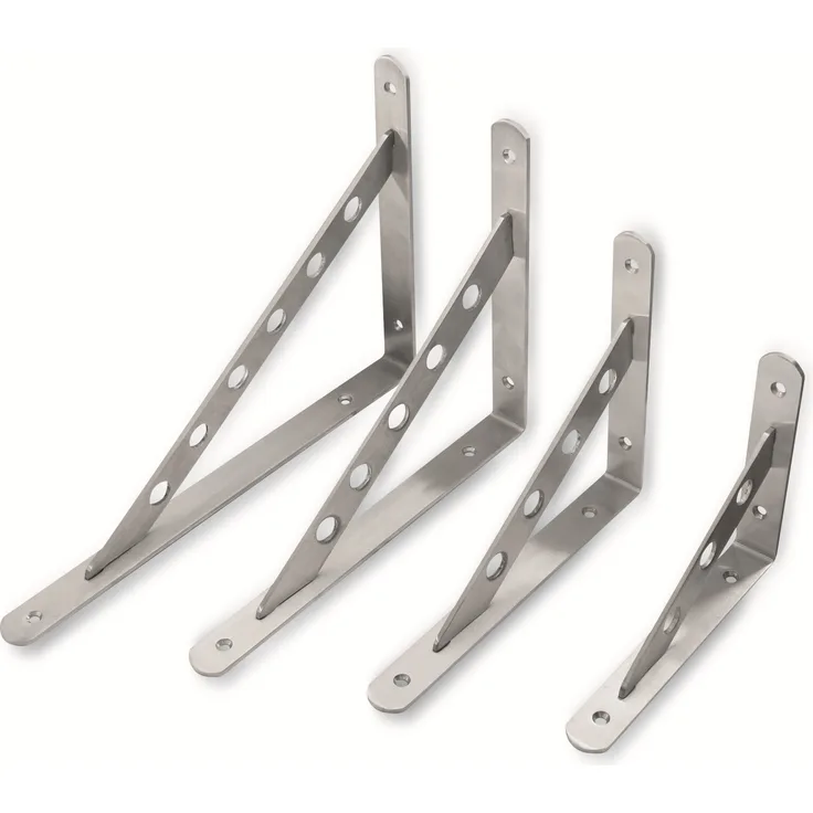 Regalwinkel, Regalträger, 300x155x25 mm, Edelstahl, 2 Stück