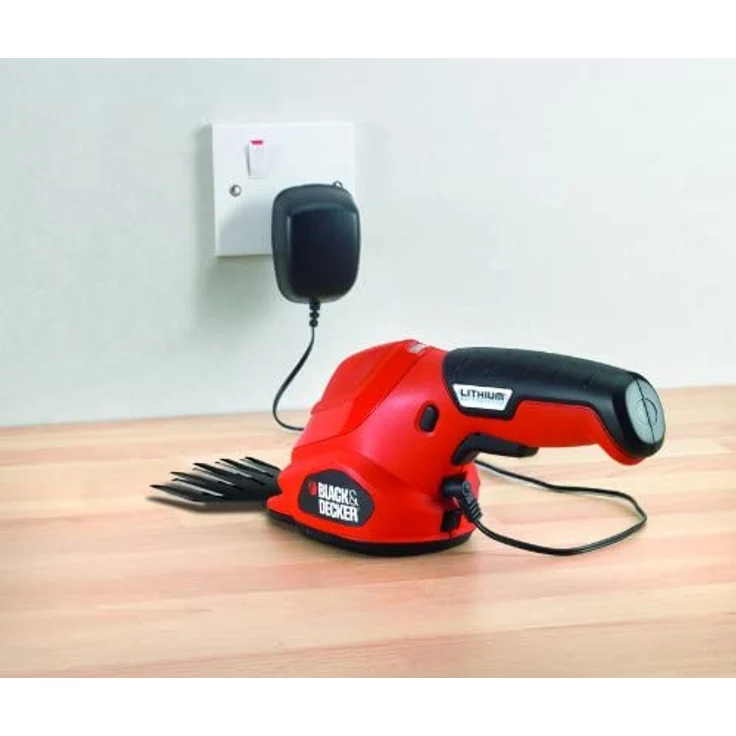 Black und Decker Akku-Grasschere 3,6V Li-Ion ergonomisches Design, Akku-Laufzeit ca 45 min, Einschaltsperre, inklusive Ladestation und Ladekabel LED-Ladeanzeige GSL200 – Bild 4