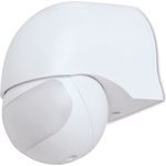 conecto Infrarot Bewegungsmelder innenßen Aufputz Wand LED 180° schwenkbar neigbar IP44 Dämmerungssensor (1 Stück), weiß