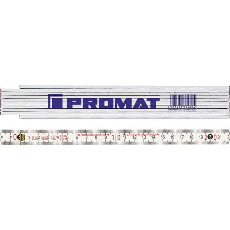 Gliedermaßstab L.2m mm-cm EG III Buche weiß PROMAT