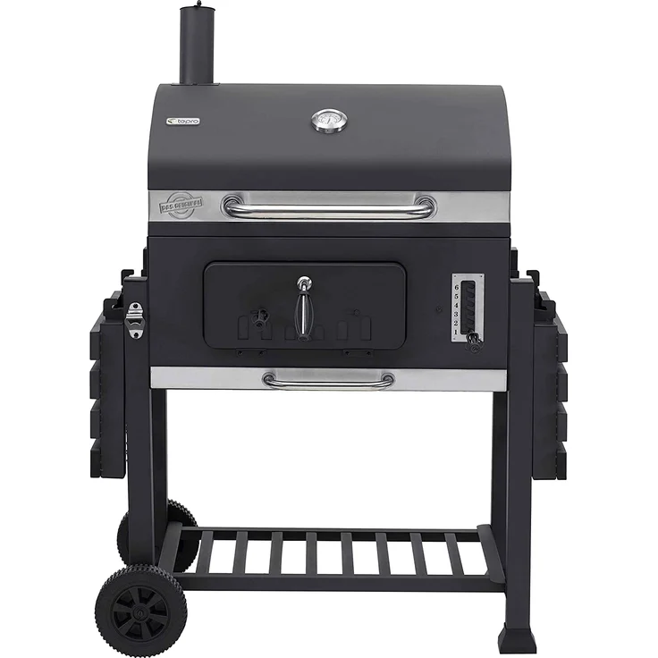 Tepro Holzkohlegrillwagen Toronto XXL Holzkohlegrill, Anthrazit-Edelstahl, 120 x 145 x 68 cm, Grillfläche 71,5 x 46 cm – Bild 3