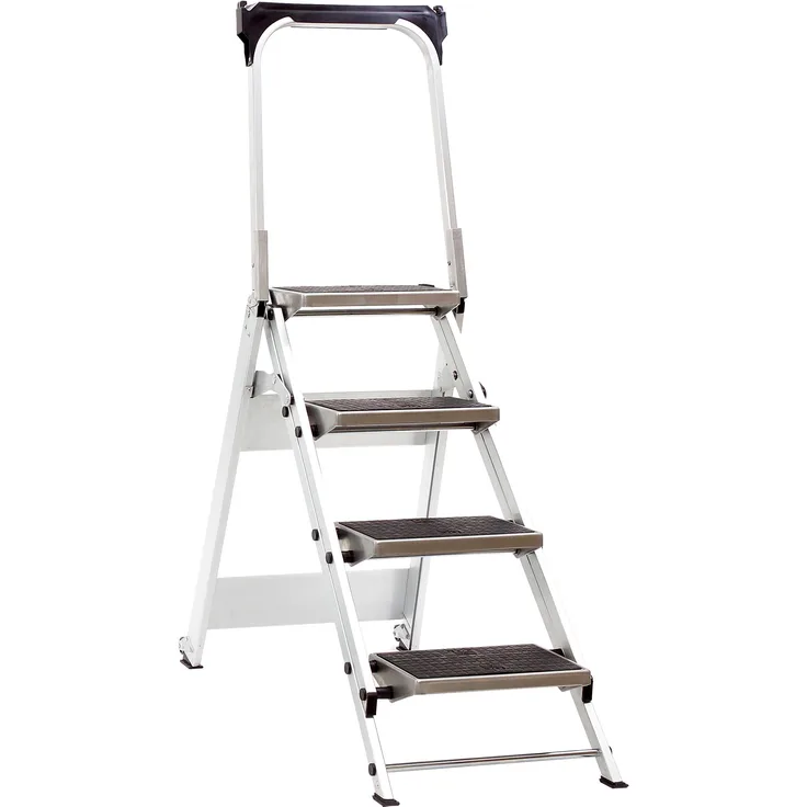 Jumbo Super Proff 41LG410B Klapptrittleiter Aluminium 4 Stufen mit Sicherheitsbügel