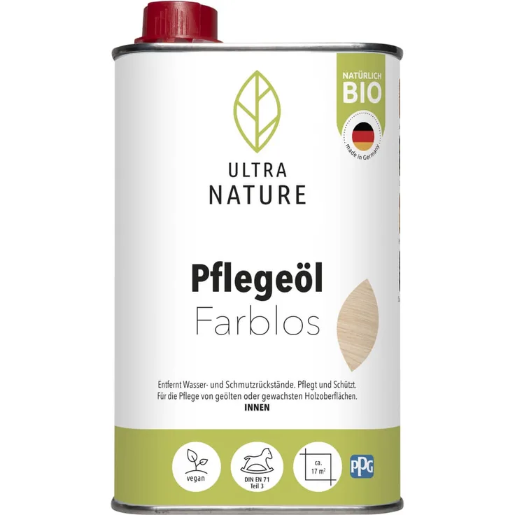 ULTRA NATURE Pflegeöl, Farblos, Natürlich Bio, Lösemittelfrei, 0,5 L