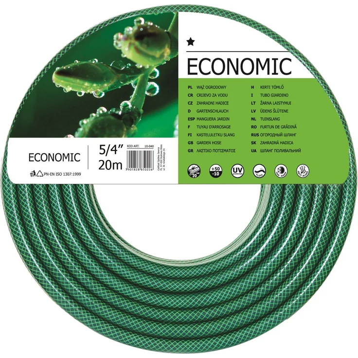Cellfast Gartenschlauch SET ECONOMIC Elastisch und flexibel 3-lagiger Wasserschlauch aus Polyesterkreuzgewebe, UV-Strahlen- und Algenablagerungbeständig 20 bar Berstdruck, 20m, 5-4 zoll, 10-040 – Bild 1