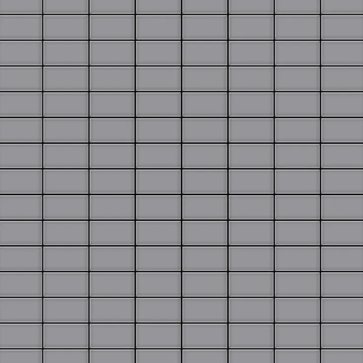 Mosaik Fliese massiv Metall Edelstahl matt in grau 1,6mm stark ALLOY Bauhaus-S-S-MA 1,05 m2