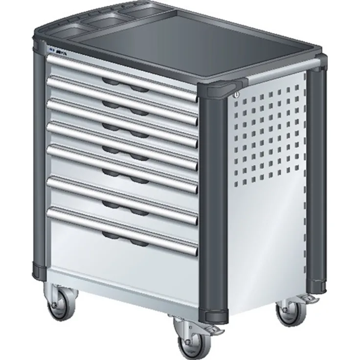 Werkstattwagen BxTxH 894x525x928mm 36x27E7 Schubl. Ku.abdeckung RAL 5012 - 7612269053852