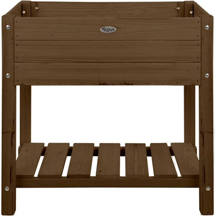 Esschert Design Hochbeet aus Holz mit Ablage und Einlegefolie S braun