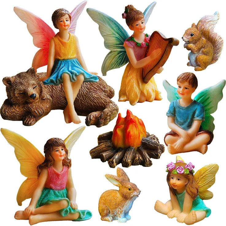 Stimmungslabor Fairy Garden Miniatur-Figuren, Zubehör Camping Kit von 9 Teilen Set für Outdoor oder Haus Dekoration
