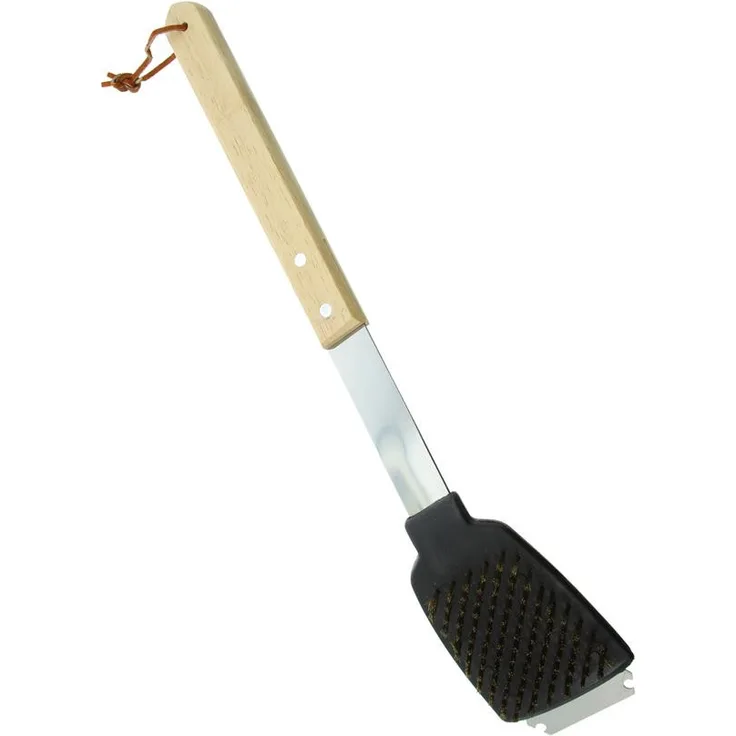 Edco Grillreinigungsbürste mit Schaber Eiche Edelstahl BBQ 34774 Beige