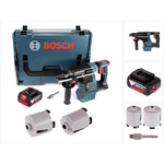 Bosch Professional GBH 18V-26 Akku Bohrhammer 18V 2,6J SDS-Plus Brushless + 1x Akku 5,0Ah + Zubehör Steckdosenkronen + L-Boxx - ohne Ladegerät