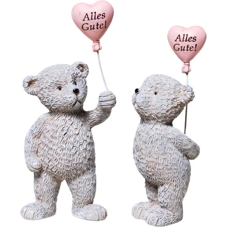 Udo Schmidt 35634 2er Set Bärchen mit Herz  Alles Gute  Figur 11 cm Bär