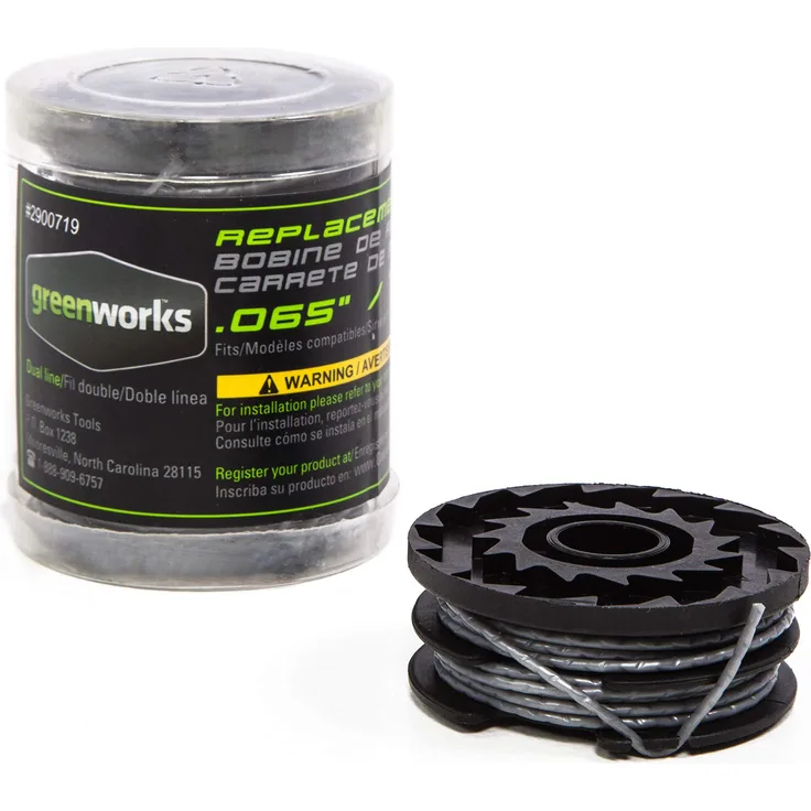 Greenworks 2900719 Ersatzspule für Trimmer, Doppelschnur, 2,54 cm, 3er-Pack