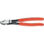 KNIPEX 74 01 250 Kraft-Seitenschneider mit Kunststoff überzogen schwarz atramentiert 250 mm