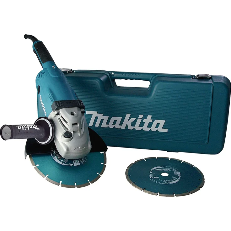 Makita GA9020RFK3, 230 V Winkelschleifer, im Koffer inkl. 2 Diamantscheiben 230 mm, Anti-Restart-Funktion – Bild 3