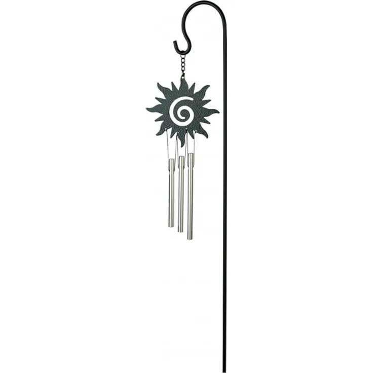 windspiel Sonne 45 cm Stahl grün-silber 3-teilig