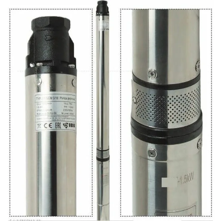 IBO - Tiefbrunnenpumpe 3,5' 400 V bis 7200l-h 1100-1800 Watt Brunnenpumpen | Model: SC3-18