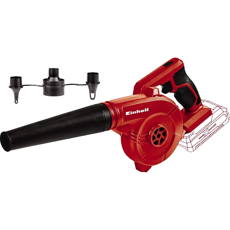 Einhell Akku-Bläser TE-CB 18-180 Li - Solo Power X-Change PXC (Li-Ion, 18 V, Blas-Luftstrom bis zu 180 km-h, Leerlaufdrehzahl 15.500 min-1, inkl. 3x Aufblasadapter, ohne Akku und Ladegerät) Laubbläser – Bild 1