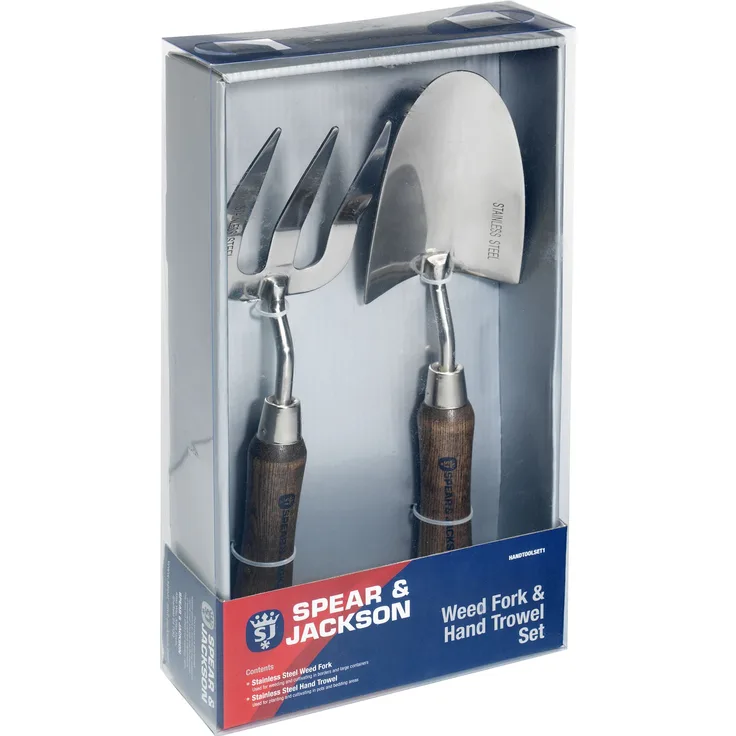 Spear & Jackson natur Edelstahl Maurerkelle und Unkrautgabel Set