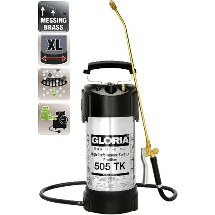 GLORIA Hochleistungssprühgerät 505TKProfi, 10 L, 6 bar u.Ölfest