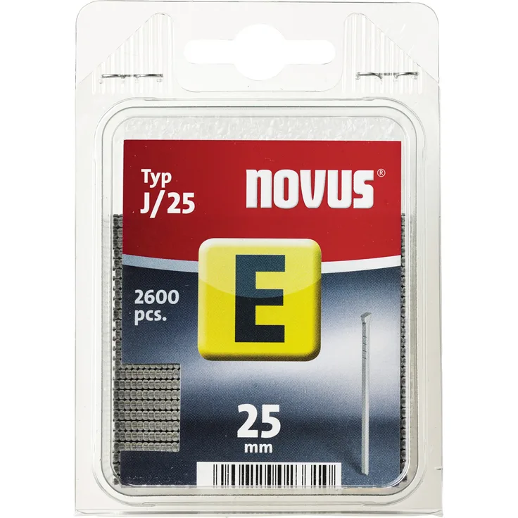 Novus Nägel 25 mm, 2600 Stück vom Typ J-25, optimales Heftmittel zur Befestigung von Zierleisten und Eckleisten