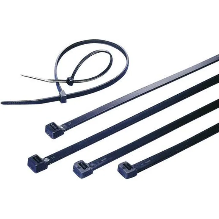 TRU Components 1592895 TC-CVR250W203 Kabelbinder 250mm 4.80mm Schwarz UV-stabilisiert 100St.