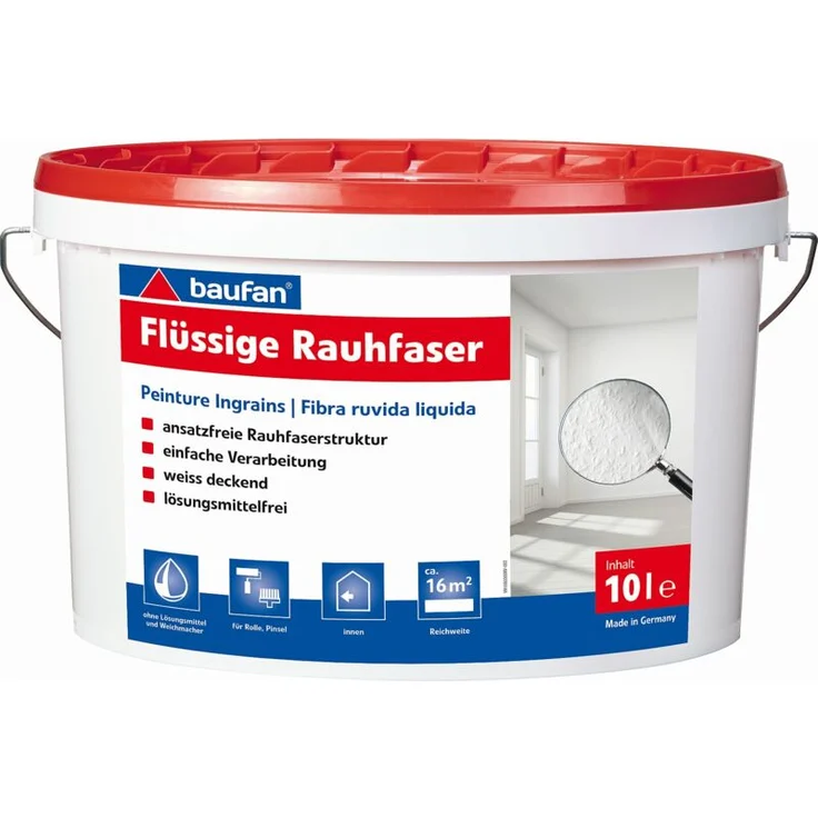 10 L BAUFAN Flüssige Rauhfaser matt – Bild 1