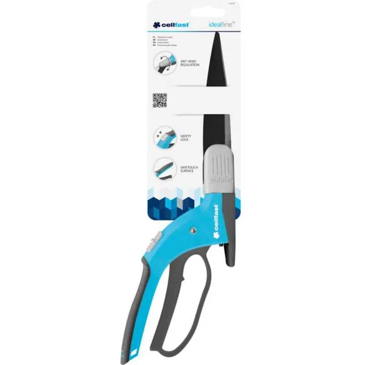 Cellfast Grasschere IDEAL für Schneiden von Rasenkanten bestimmt ist, Regulierung des Kopfes, 13 cm Lange Klinge, 40-405, BLAU mittelgroß