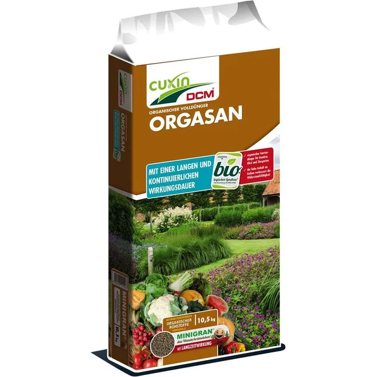 CUXIN Orgasan organischer Volldünger 10,5 kg für ca. 100 m²
