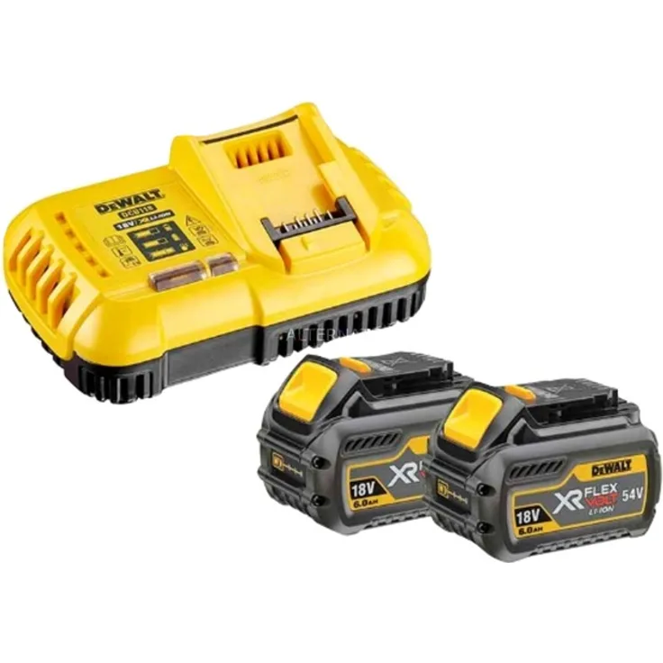 Dewalt Starter-Set Flexvolt, 2 x 6 Ah Akku mit Ladegerät DCB118T2-QW