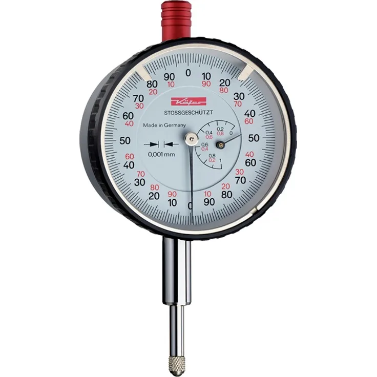 Messuhr FM1000-5 S 5mm Abl.0,001mm m.Stoßschutz m.Kal.KÄFER