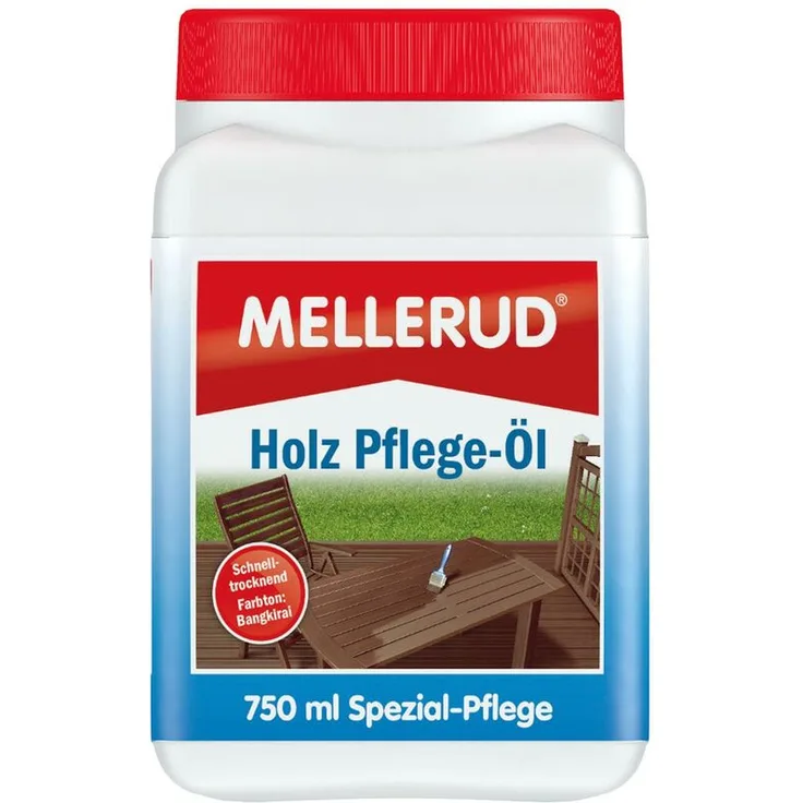 Mellerud Holz Pflege-Öl Bangkirai Holzlasur Naturölbasis, Innen & Außen, 750ml