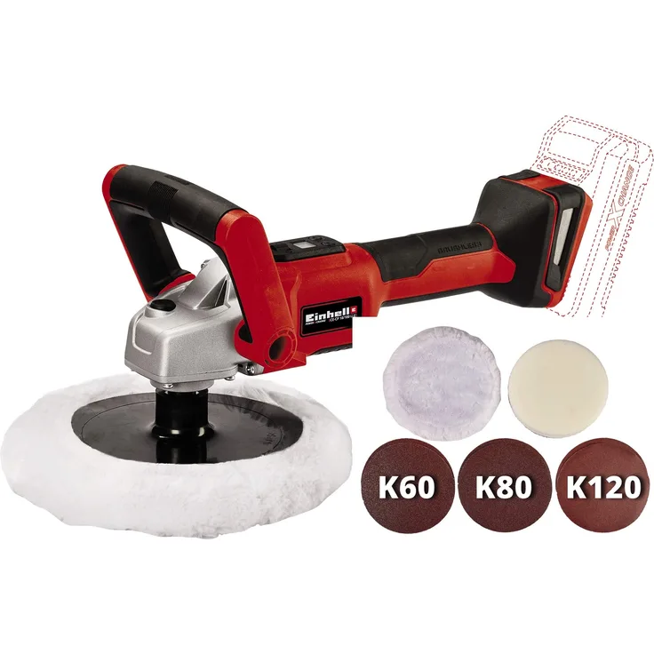 Einhell Akku-Polier-Schleifmaschine CP 18-180 Li E-Solo Power X-Change PXC (Lithium-Ionen, bürstenloser Elektro-Motor, elektr. Drehzahlregulierung, ohne Akku und Ladegerät)