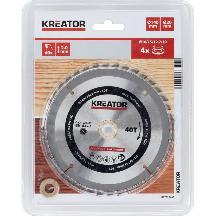 HSS Kreissägeblatt Ø 140 x 20 x 2 mm 40 Zähne für Holz Handkreisssäge