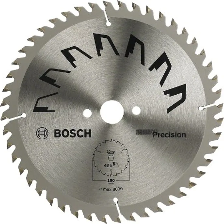 Bosch 2609256867 DIY Kreissägeblatt Precision 190 x 2 x 20-16,Z48