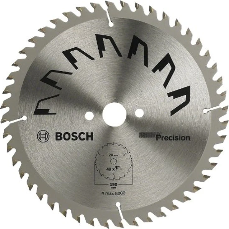 Bosch 2609256867 DIY Kreissägeblatt Precision 190 x 2 x 20-16,Z48