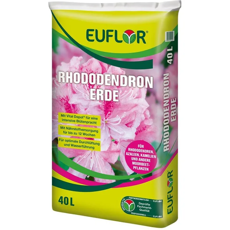 EUFLOR Rhododendronerde Azaleen Kamelien Moorbeetpflanzen, 40 Liter