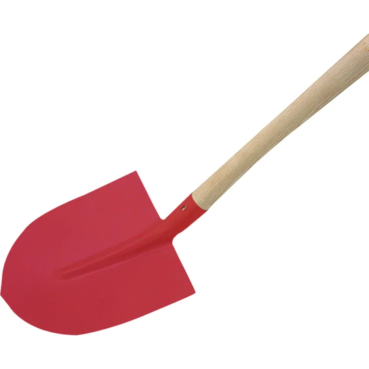 Xclou Frankfurter Sandschaufel in Rot aus Metall, Gartenschaufel mit Holzstiel, Bauschaufel mit optimaler Kraftübertragung, Größe 5, Gesamtlänge: ca. 150 cm