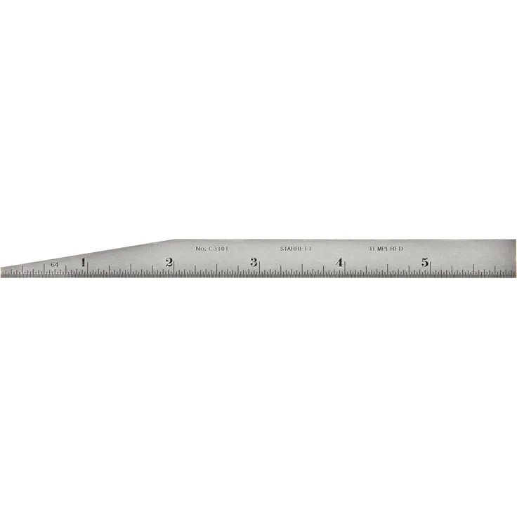 Starrett c310t-6 Full Flexible Stahl Regel mit Zoll Ende Graduierung, konisch, 15,2 cm Länge, 1-5,1 cm Breite, 1-162,6 cm Stärke