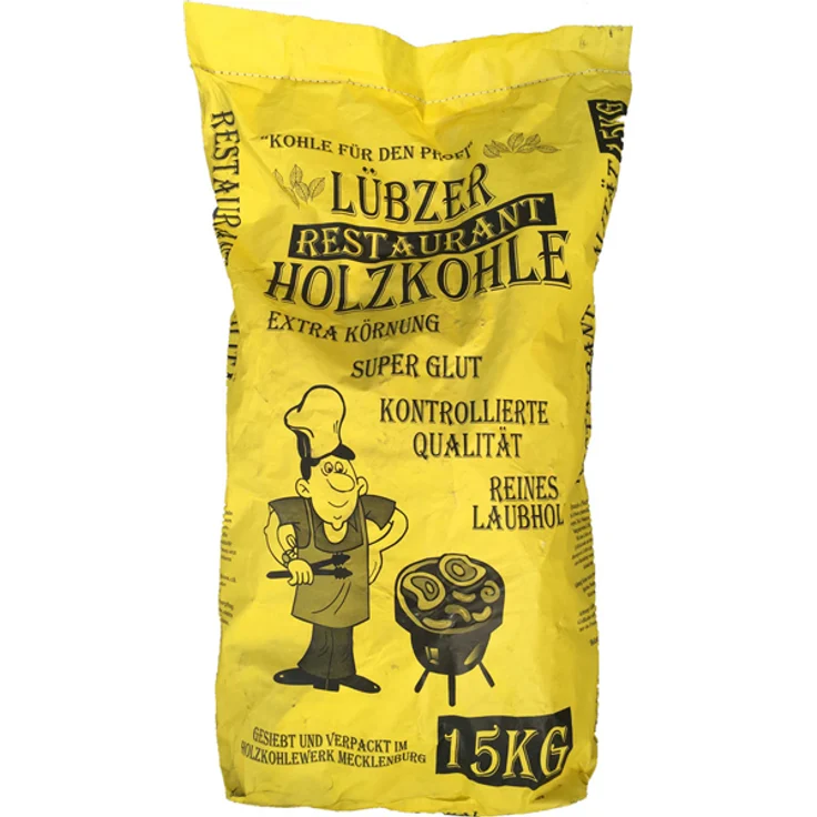 Favorit 1500 Grillkohle Restaurant Holzkohle Kohle 15kg Gastrokohle Lübzer – Bild 1