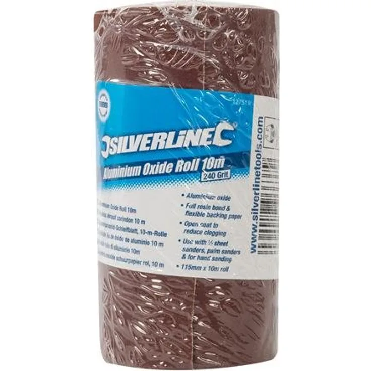 Silverline 127519 Korund-Schleifblatt, 10-m-Rolle 10 m, 240er-Körnung