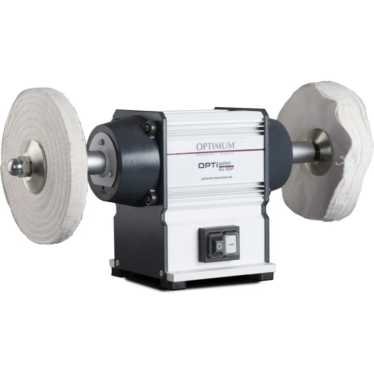 Optimum Poliermaschine OPTIpolish GU 20P (für Metall, wartungsfreier Motor 0,6 kW, 2X Polierscheiben), 3101540